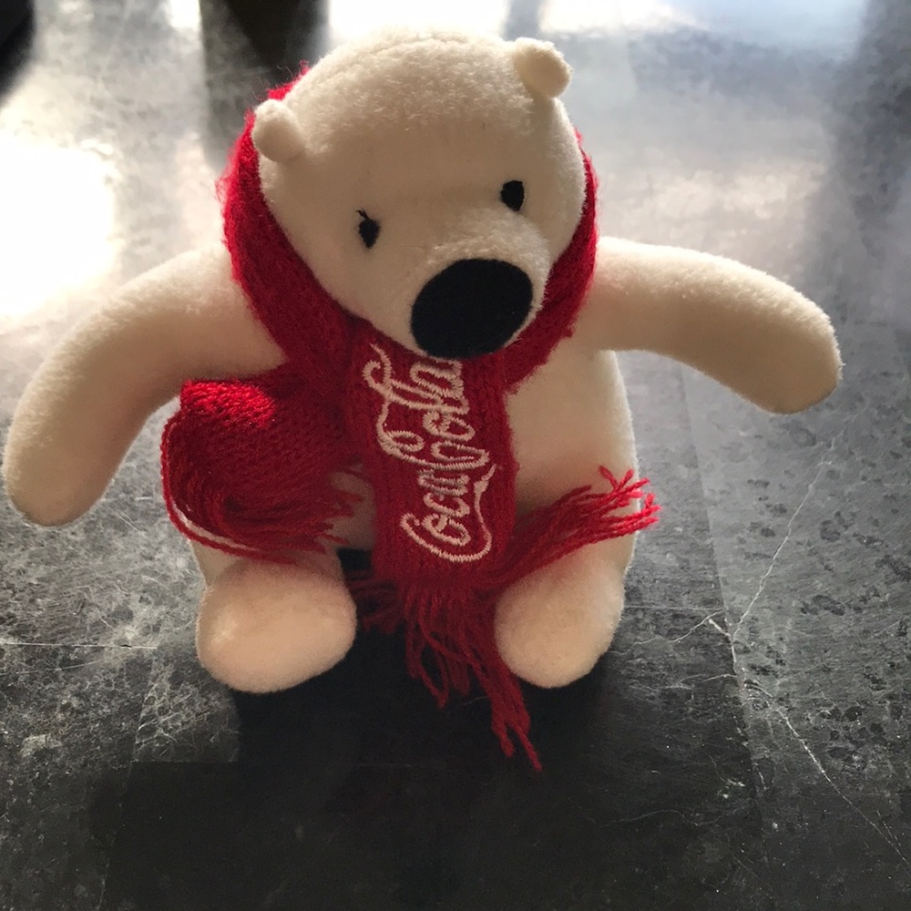 Coca Cola teddy polar bear! With scarf